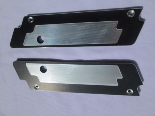 Black billet cnc aluminum  saddlebags latch cover face 4 harley touring 93-13