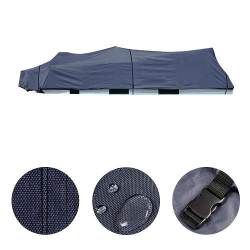 25 - 28' 600d pontoon boat cover trailerable beam 114 waterproof oxford bag blue