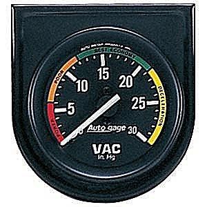 Auto meter 2337 autogage series gauge  2&#034; vacuum (30&#034; hg)  steel panel  black