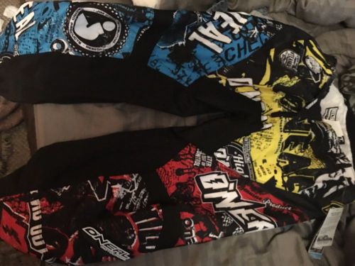 Oneal o'neal element "wild" motocross pants adult  sz 38 atv  0124-938