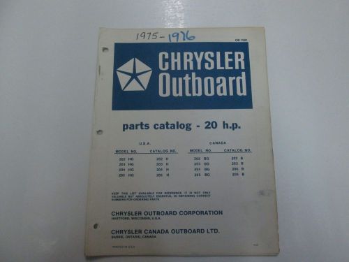 1975 1976 chrysler outboard 20 hp parts catalog manual damaged factory oem deal