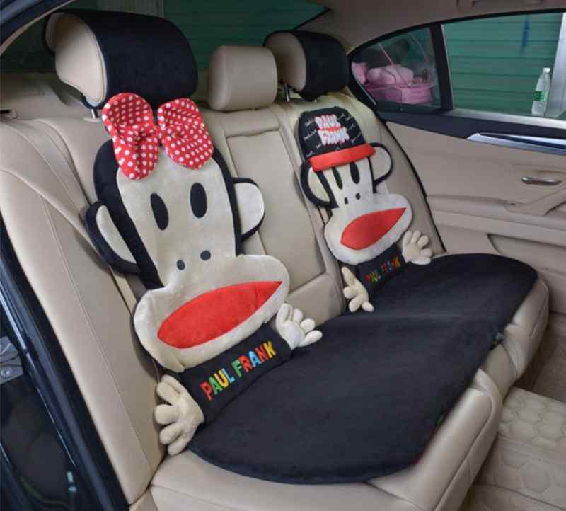 14PC-black plush cartoon mouth monkey design car seat cushion, US $180.00, image 3