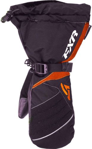 New fxr-snow fusion women's waterproof gloves/mitts, black/orange, large/lg