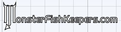 Custom made decals monsterfishkeepers white w/black outline 2" x 8" 10pk