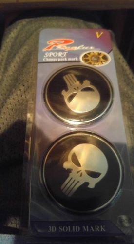 4pcs fit for caidllac skull wheel center cap emblem badge decal sticker 56.6mm