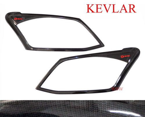 Black kevlar front head light lamp cover isuzu rodeo d-max dmax v-cross 2011-15