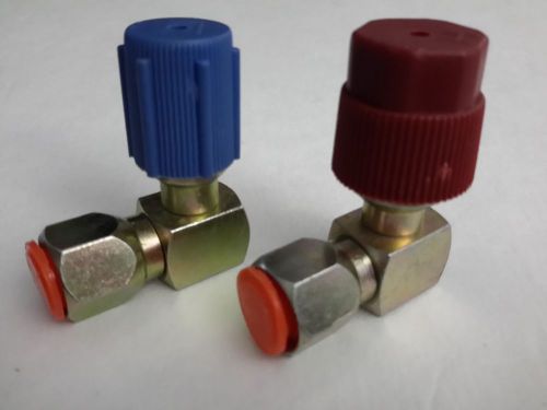 02pcs a/c 90 degrees 7/16 low 7/16h adapter retrofits r12 to r134a w/2 free caps