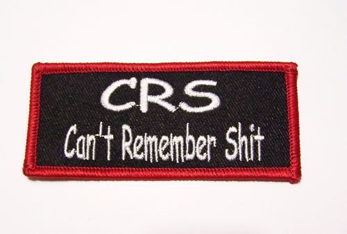 #0152 motorcycle vest patch crs can't remember chit