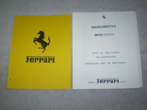 Ferrari 250gt lusso service manual 250 275 330 365 512 246