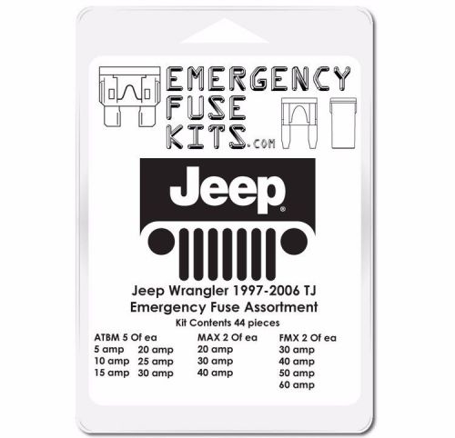 Emergency fuse kits 44 piece jeep wrangler 1997-2006 tj fuse kit made in usa