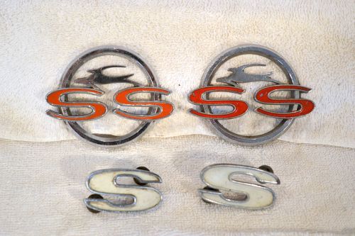 Original chevy ss impala super sport quarter panel emblems door trim 1960's