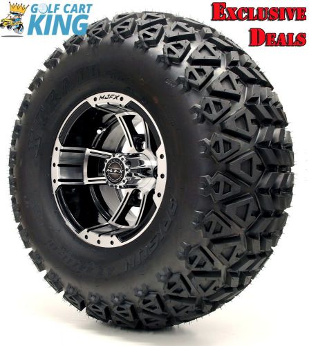 10" madjax apex machine/black wheel and 22x11-10 golf cart 4-ply tire combo