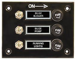 3 gang fuse marine boat rv switch panel 12 volt new