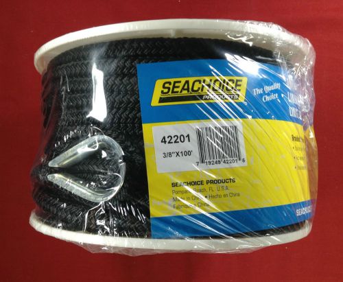 Anchor line 3/8" x 100' braided nylon black seachoice 42201
