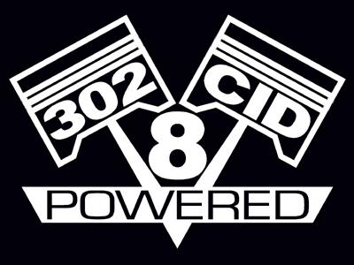 2 v8 302 cid engine piston decal set sticker emblems 5.0 liter decals