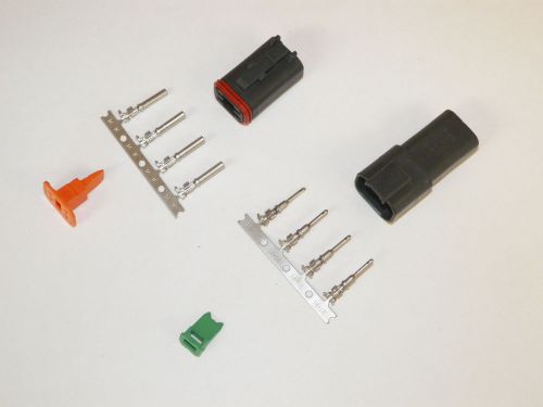 4x black deutch dt series connector set 14-16-18 ga stamped nickel terminals