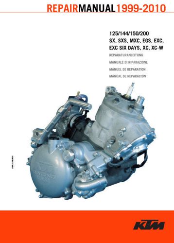 Ktm 125 144 150 200 sx exc + more, engine repair manual 1999-2010 print free s&amp;h