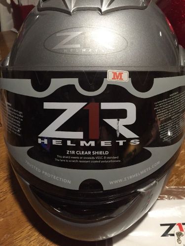 Z1r  motorcycle dot helmet silver medium - m  - new with tag