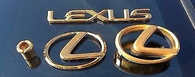 Lexus ls 400 gold emblems 95 - 97  trunk, grille emblem and antenna bezel