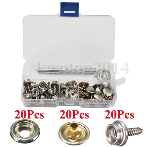 60x 5/8&#039;&#039; boat marine cover canvas canopy snap fastener sockets screw kit tools