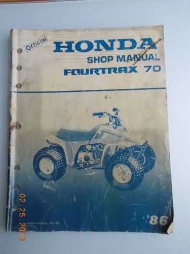 1986 honda fourtrax 70 shop manual, worn covers, complete, fully usable