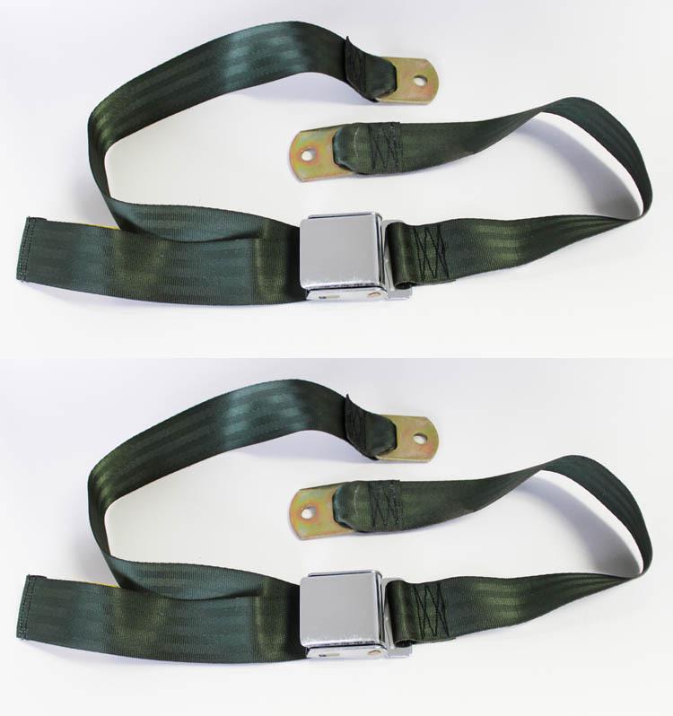 Purchase NEW! Sunbeam Tiger Alpine MG GREEN Seat Belts Set of 2 Chrome