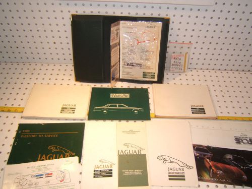 Jaguar 1989 xj6 vanden plas handbook 1 set of 12 manual &amp; green jaguar 1 pouch