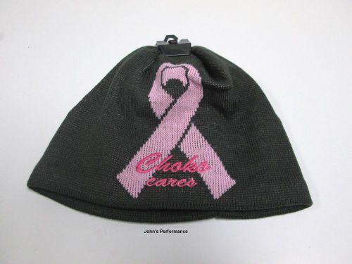 Choko cares snowmobile pink &amp; grey ribbon breast cancer beanie 8588b9