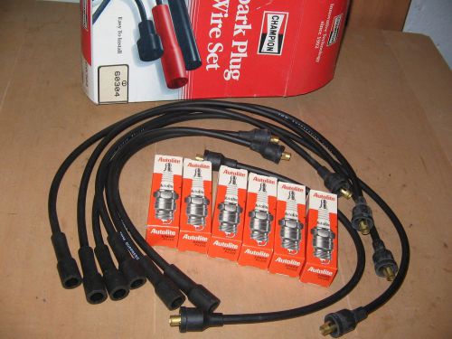 Falcon fairlane comet 144&#034; 170&#034; 200&#034; 6-cyl. spark plug &amp; wire set 1960-70