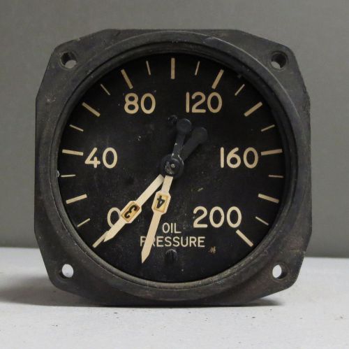Vintage auto lite dual oil pressure indicator an5772-2 10226-a aircraft gauge