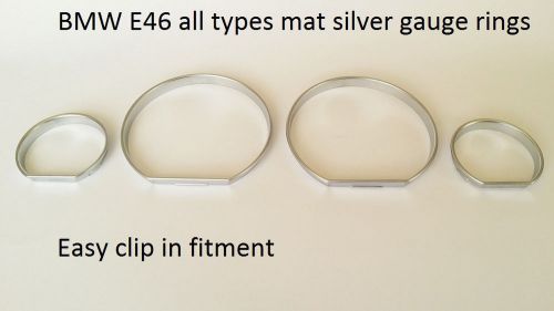 New bmw e46 gauge rings for instrument cluster matt silver satiniert tachoringe