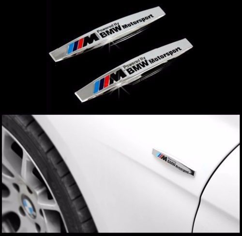 For bmw m car fender skirts silvery metal alloy decoration decals sticker emblem
