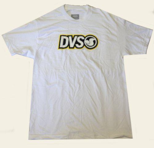 Dvs mens logo short sleeve t-shirt color white/black/yellow size large/lg 873676