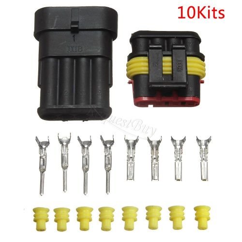 10 knit 4 pin way car auto bike waterproof sealed electrical wire connector plug