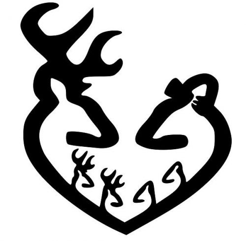 Deer family with 4 kids vinyl decal