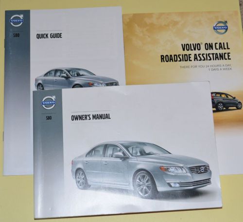 Volvo s80 2014 owners manual set with case