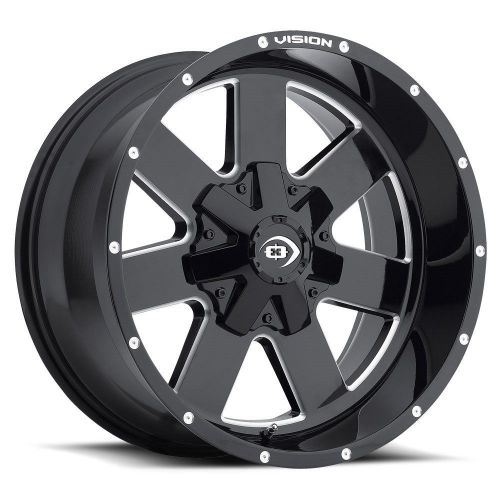 8 lug 8x170 18&#034; inch ford f250 f350 wheels black n milled set of 4 rims