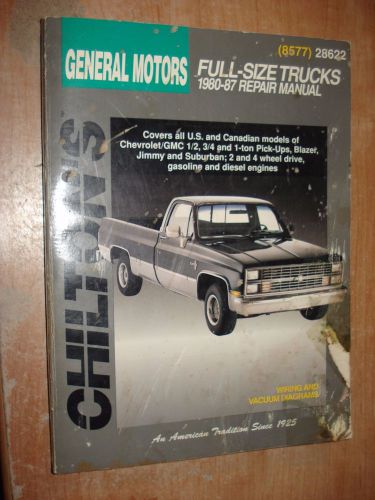 1980-1987 chevy gmc c/k truck shop manual service book chiltons repair 10-30