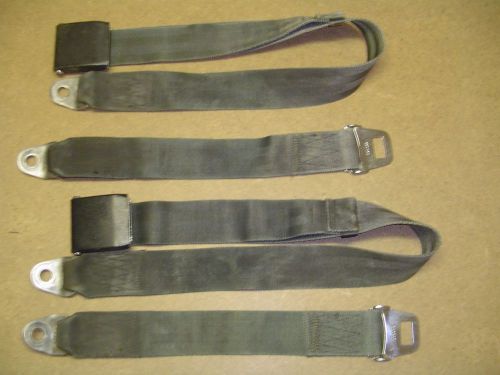 Mopar set of 1969 b body front seat belts for bench seat black used original