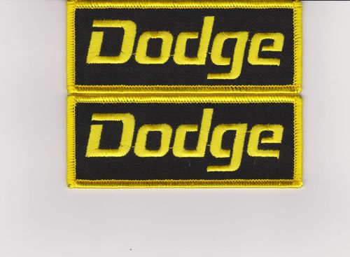2 black yellow dodge sew/iron on patch emblem badge embroidered hemi mopar car