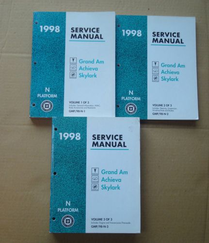 1998 pontiac grand am; oldsmobile achieva; buick skylark service manuals
