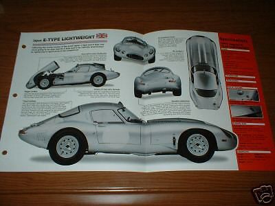 ★★1963 jaguar e-type lightweight spec sheet brochure poster print photo 63 etype