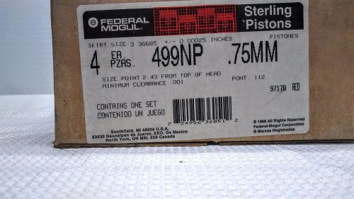 Federal-mogul-sterling-pistons 499np .75mm set of 4 -fits1.8l l4 engine