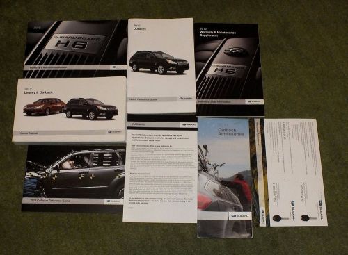 2012 oem subaru legacy &amp; outback owners manual set owner with case-free shipping