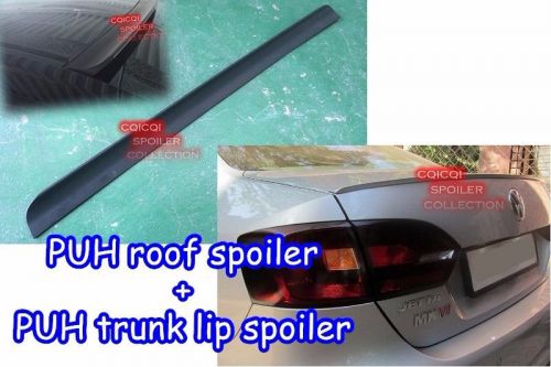 Unpainted vw 2011-2015 jetta mk6 sedan roof spoiler + trunk lip spoiler ◎