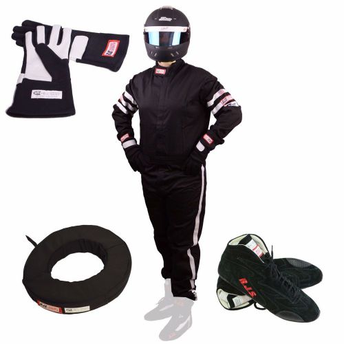 Racerdirect.net combo pack race suit rjs suit gloves shoes collar black