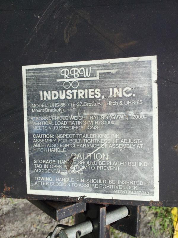 Purchase 5th Wheel Cross Bar Hitch RBW Industries in Tampa, Florida, US