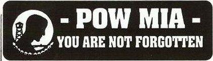 Motorcycle sticker for helmets or toolbox #524 pow mia you are not forgotten