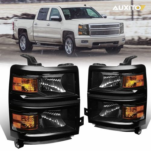 2x Headlights Assembly Black Replacement Lamp For 2014-15 Silverado Chevy 1500, US $139.99, image 8