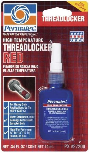 Permatex 27200 Hi Temp Threadlocker 10Ml - Red Thread Locker, Red, High Strength, US $35.61, image 2